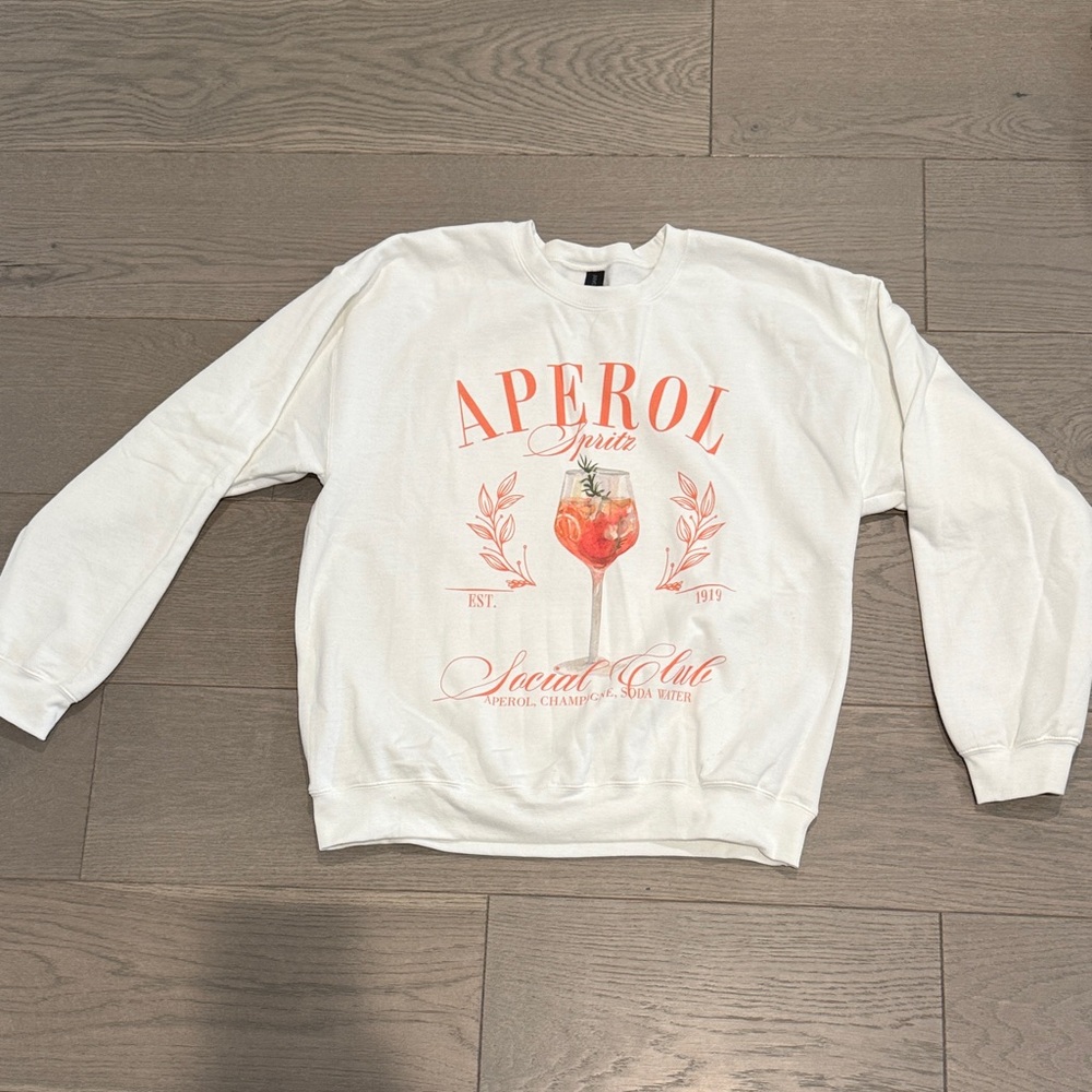 Gildan White Aperol Spritz Crewneck Sweater